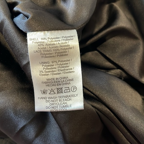 Sau Lee Florence Black Floral Appliqué Strapless Maxi Dress Size 4 - Picture 9 of 9